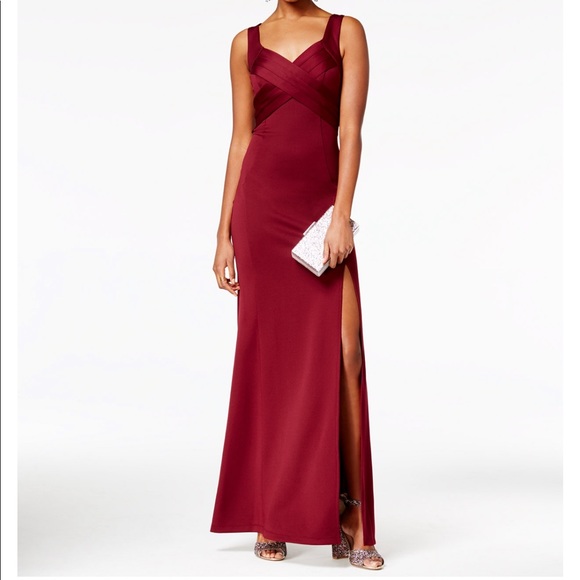Burgundy Formal Maxi Dress Gown - Picture 2 of 8